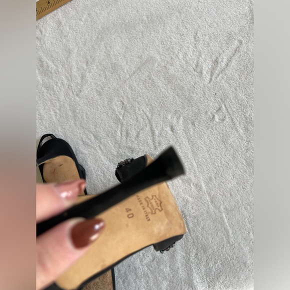 Manolo Blahnik Satin Crystal Embellished Sling Back - Picture 10 of 16